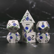 Blue Rose Electroplated Silver metal dice